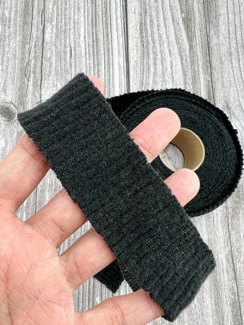 Black Brushed Rib Sweater Knit Bias Tape 1.25 inches width x 10 yards BST00345